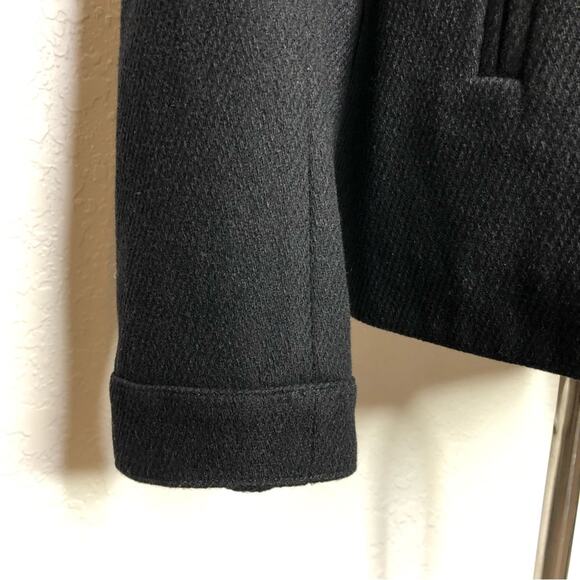Vince black wool blend moto style full zip coat size 6 - Picture 5 of 16